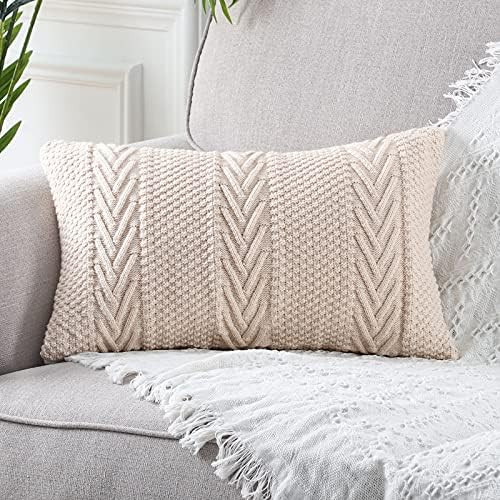 Mandioo Cotton Knitted Decorative Lumbar Throw Pillow Covers Soft Cozy Outdoor Cushion Cases Luxury  | Amazon (CA)