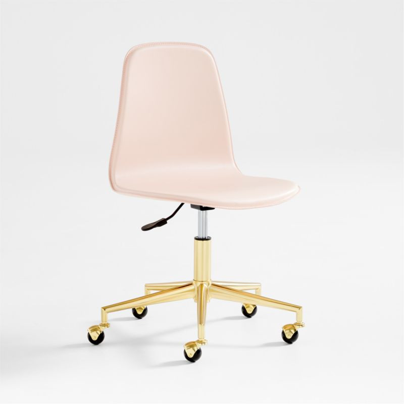 Class Act Elegant Pink & Gold Adjustable Kids Desk Chair + Reviews | Crate & Kids | Crate & Barrel