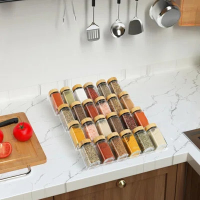 Spice Drawer Organizer 4 Tier, Acrylic Seasoning Organizer Rack, Clear Spice Rack Tray, Kitchen Seasoning Jars Drawers Insert (Jars Not Included/Expan | Wayfair North America
