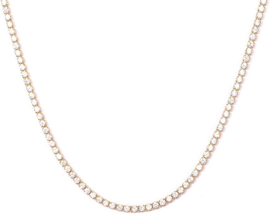 Tennis Necklaces for Women Dainty 14K Gold Plated Diamond Tennis Choker Necklace Sparkly Rhinesto... | Amazon (US)