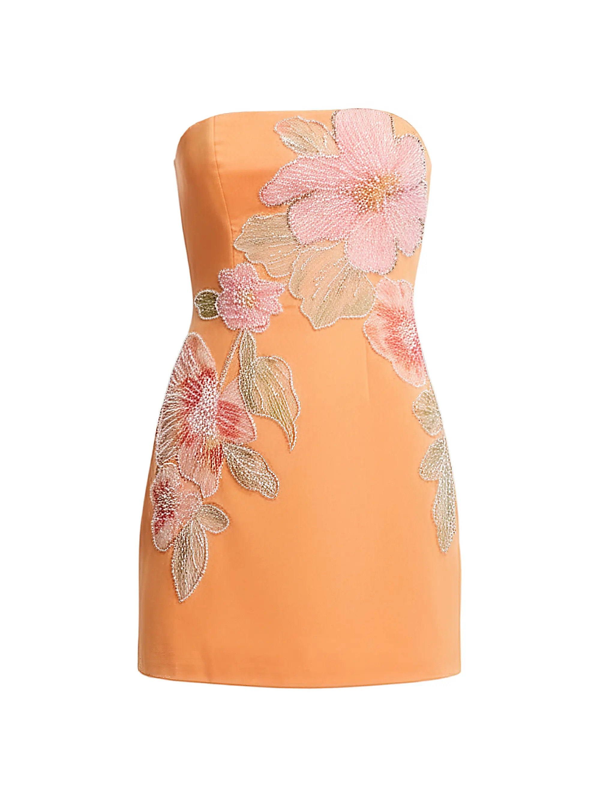 Camilla Beaded Satin Strapless Minidress | Saks Fifth Avenue