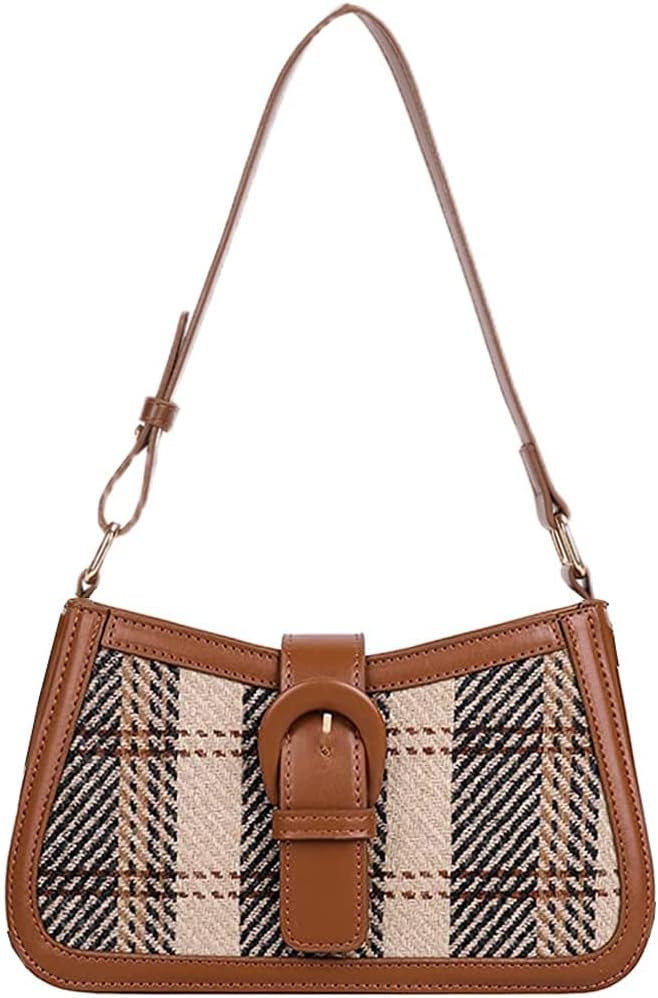 Star Houndstooth Designer Handbags Shoulder Bags for Women Crescent Crossbody Hobo Bag Y2K Underarm Purse | Amazon (US)