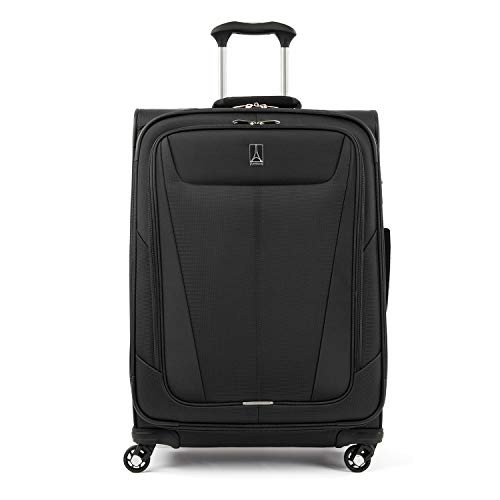 Travelpro Maxlite 5 Softside Expandable Luggage with 4 Spinner Wheels, Lightweight Suitcase, Men and Women, Black, Checked-Medium 25-Inch | Amazon (US)