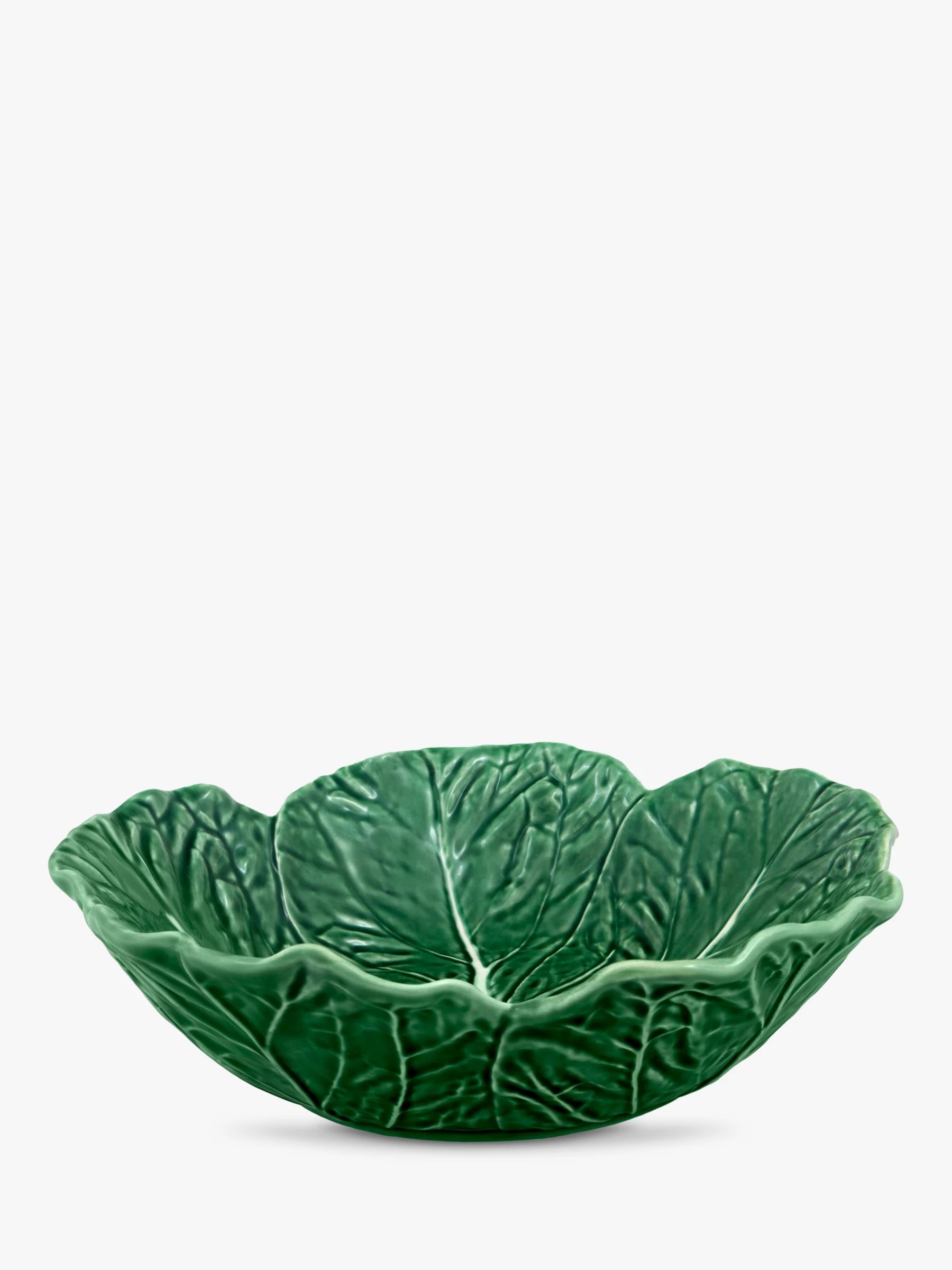 Bordallo Pinheiro Cabbage Earthenware Serving Bowl, 29cm, Green | John Lewis (UK)