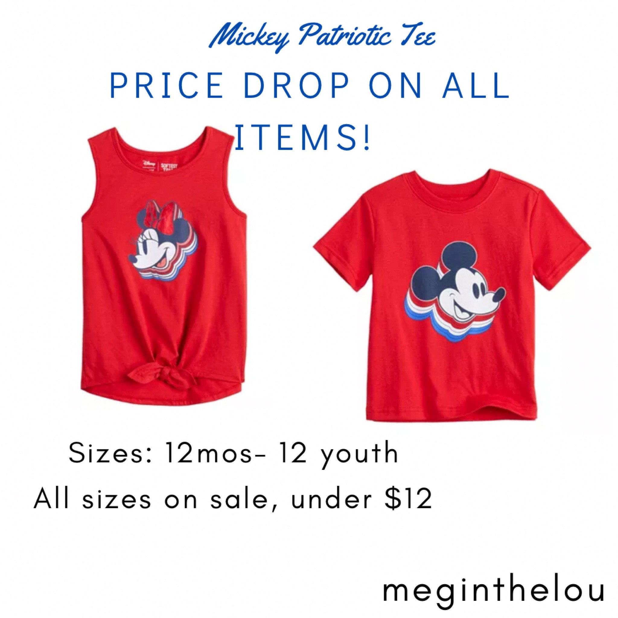 PRICE DROP  - Mickey and Minnie patriotic tees - 12mos-12youth

 #july4 #redwhiteandblue #mickeymouse #minniemouse #babyjuly4 #toddlerjuly4 #kidjuly4 #salefinds #under25 #under10 #budgetfriendly #budgetfinds 
#LTKSeasonal 

#LTKkids #LTKbaby #LTKsalealert