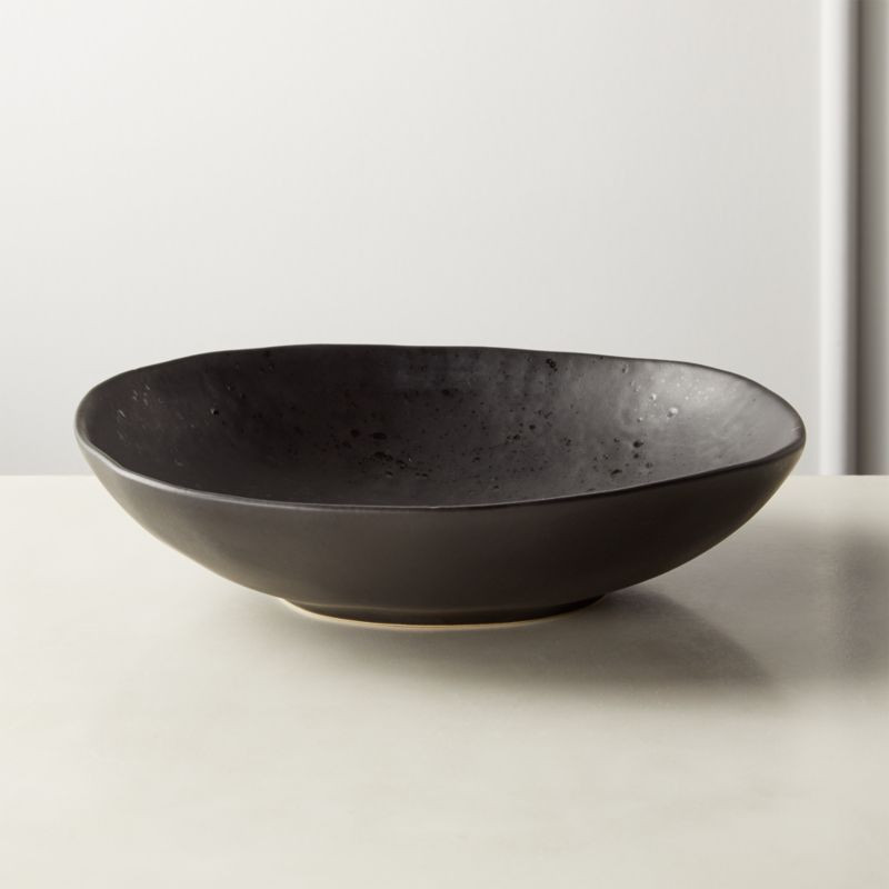 Fleck Black Reactive Pasta Bowl + Reviews | CB2 | CB2