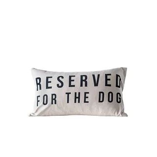 Reserved for the Dog" Cotton Pillow (Beige) | Bed Bath & Beyond