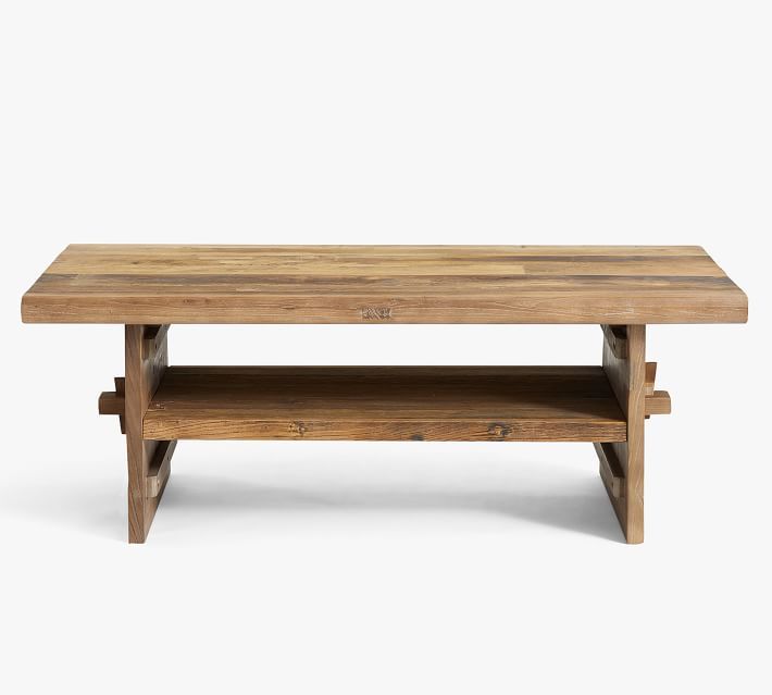 Easton 50" Reclaimed Wood Coffee Table, Weathered Elm | Pottery Barn (US)