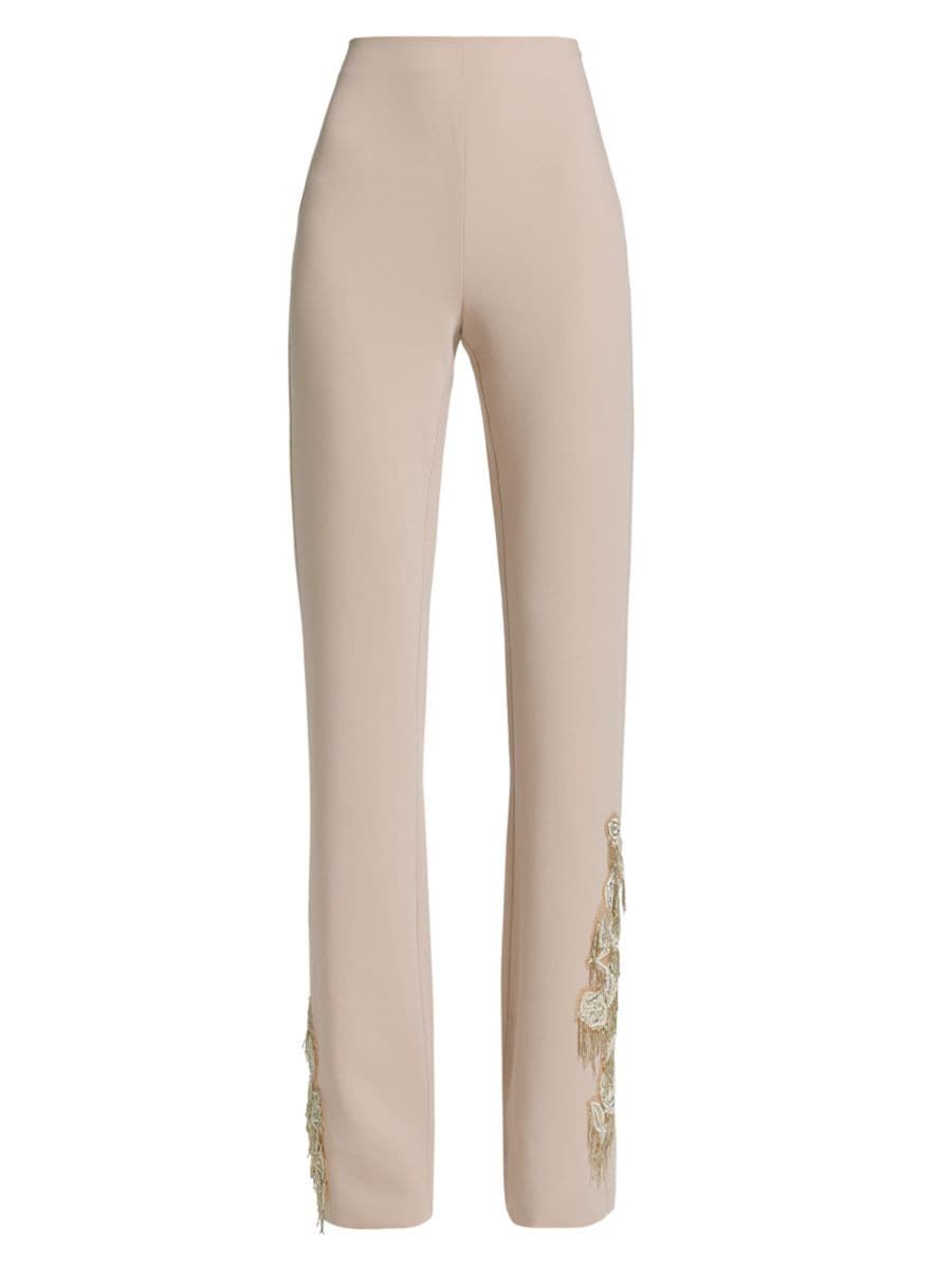 Candace Floral Beaded Wide-Leg Pants | Saks Fifth Avenue