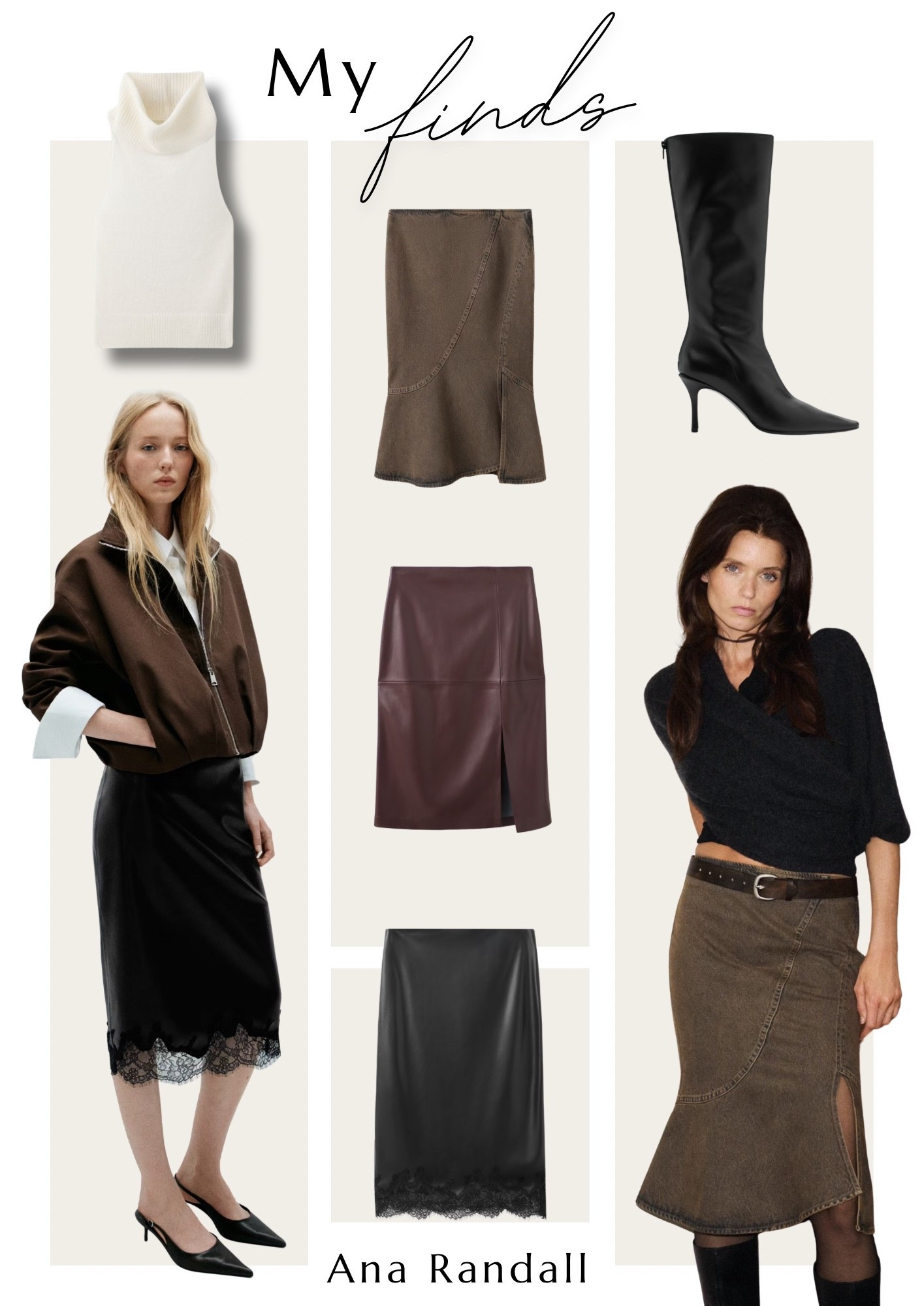 Elevated fall silhouettes with an edgy touch! ✨ From lace-trimmed skirts and rich leather textures to tall boots, these moodier tones are everything for the season. Tap the link to shop these exact pieces on my LTK! 🖤
Xoxo,
Ana Randall💗