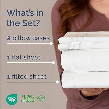 Queen Size 4 Piece Sheet Set - Comfy Breathable & Cooling Bed Sheets Set - Hotel Luxury Bedding f... | Amazon (US)