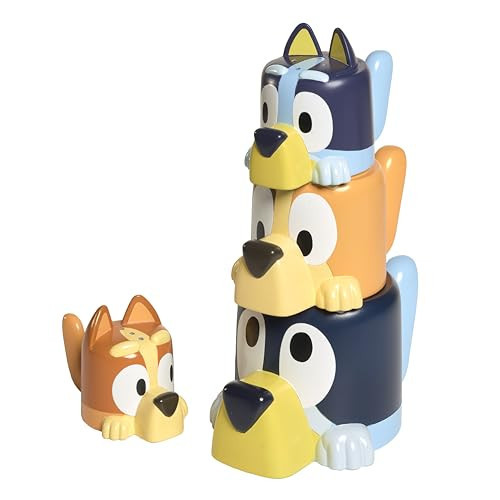 TOMY Toomies Bluey Bath Toys - Bluey's Family Pourers - Water Pouring Bluey Figures Including Chilli, Bandit, Bingo, and Bluey - Nesting and Stacking Cups for Bath Time - Ages 18 Months and Up | Amazon (US)