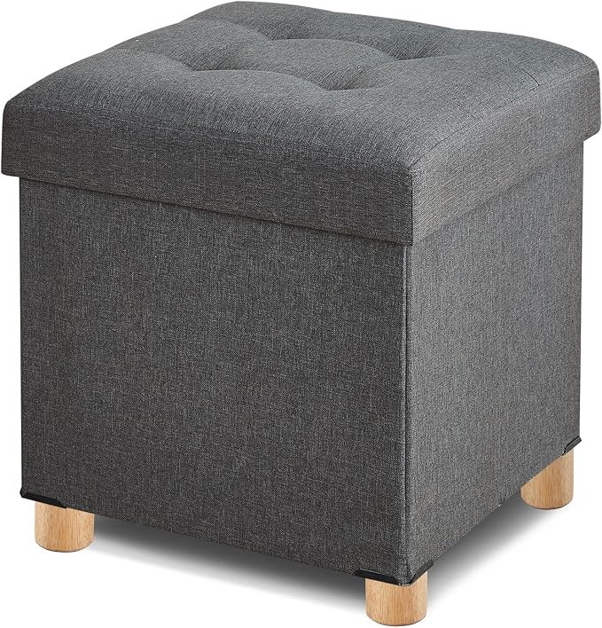 BRIAN & DANY Ottoman with Storage, Square Storage Ottoman for Dorm, Linen Folding Ottoman Foot St... | Amazon (US)