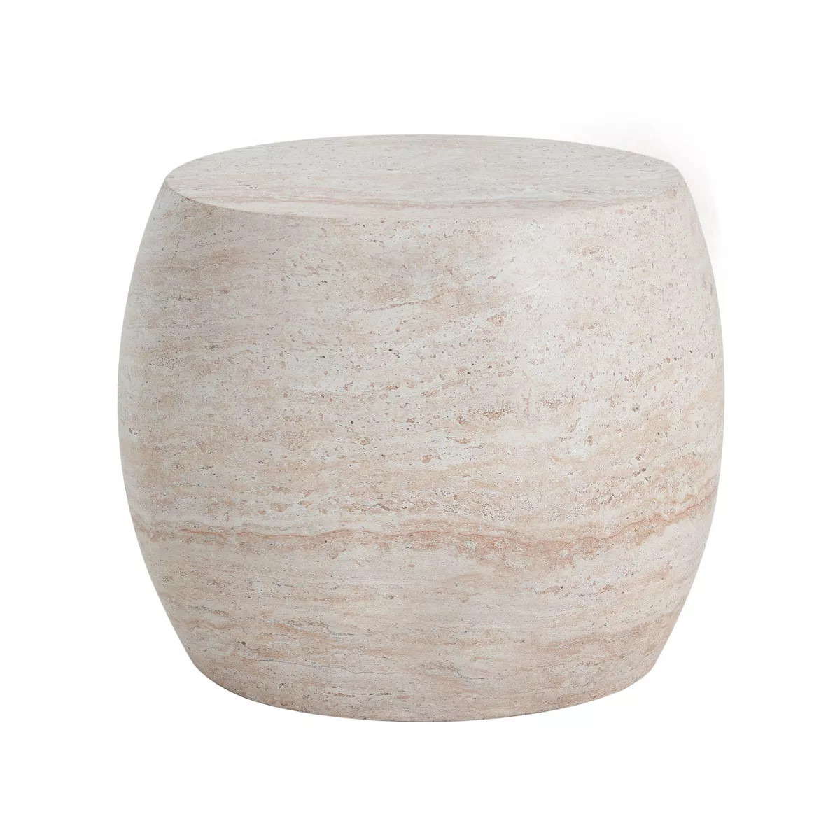Christopher Knight Home Gilda Outdoor Oval Shape Travertine Lightweight Concrete Side Table | Target