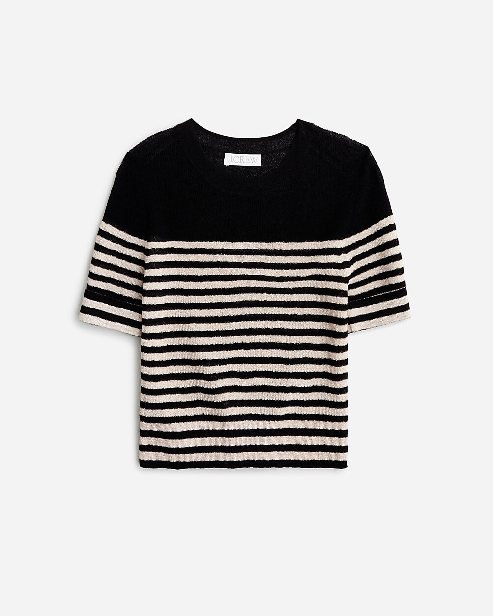 Cotton-blend gauze sweater-tee in metallic stripe | J. Crew US
