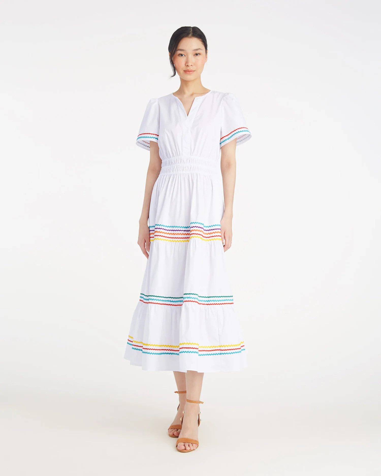 Hollie Midi Dress in Rainbow Ric Rac | Draper James (US)