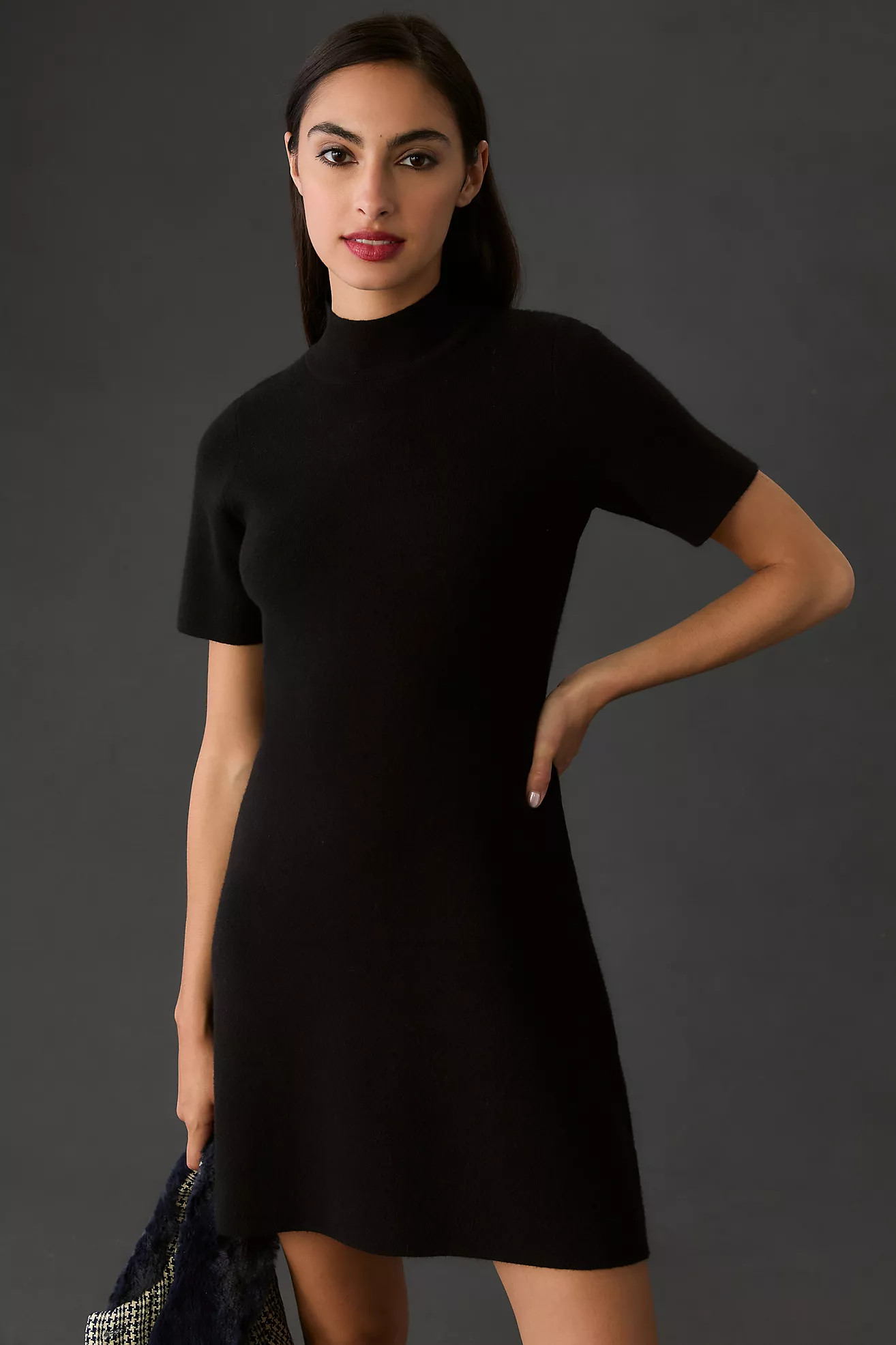The Nina Short-Sleeve Mock-Neck Mod Mini Dress | Anthropologie (US)