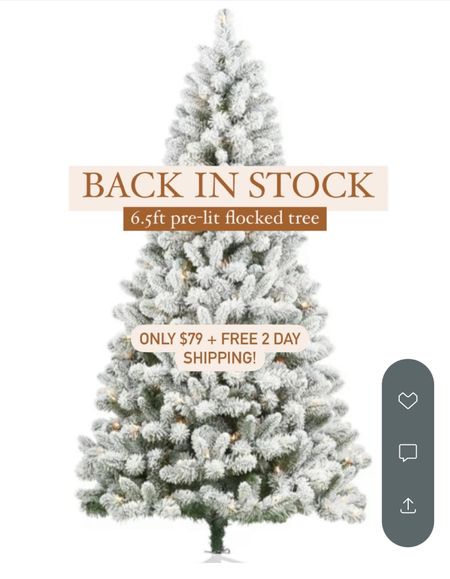 BACK IN STOCK! This viral $79 flocked Christmas tree is in stock with free shipping! Hurry! 🎄 

#LTKHolidaySale #LTKHoliday #LTKfindsunder100