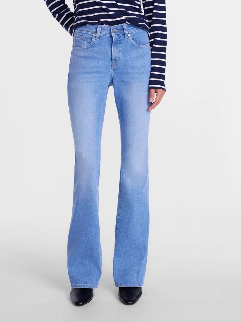 Scenario Women's Mid Rise Bootcut Jeans, Sizes 0-20, 0S-20S, 4L-14L | Walmart (US)