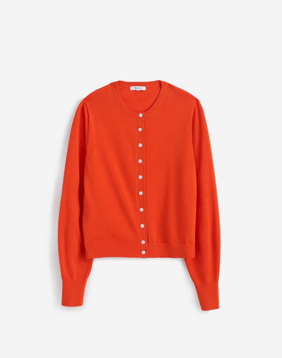 Cotton Crewneck Cardigan | Madewell | Madewell