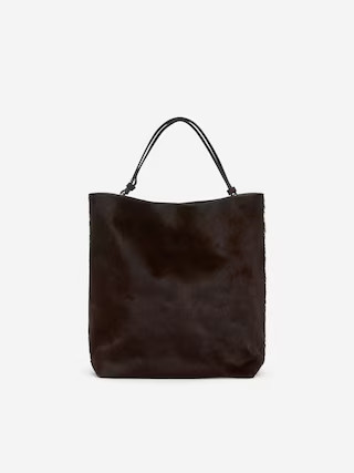 Leather-Suede Tote Bag – Brown – Women – ARKET GB | Arket UK