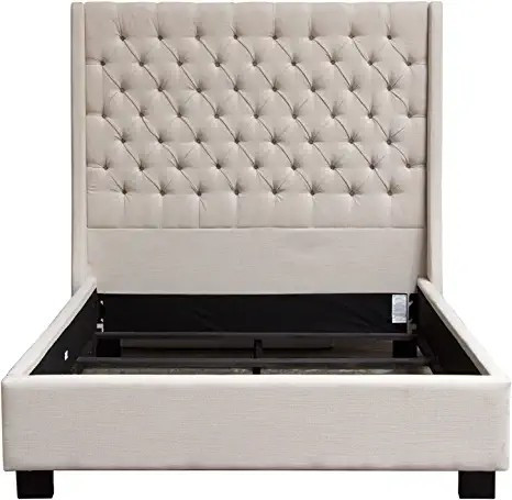 Amazon.com: Diamond Sofa Park Avenue Eastern King Tufted Bed with Vintage Wing in Desert Sand Lin... | Amazon (US)