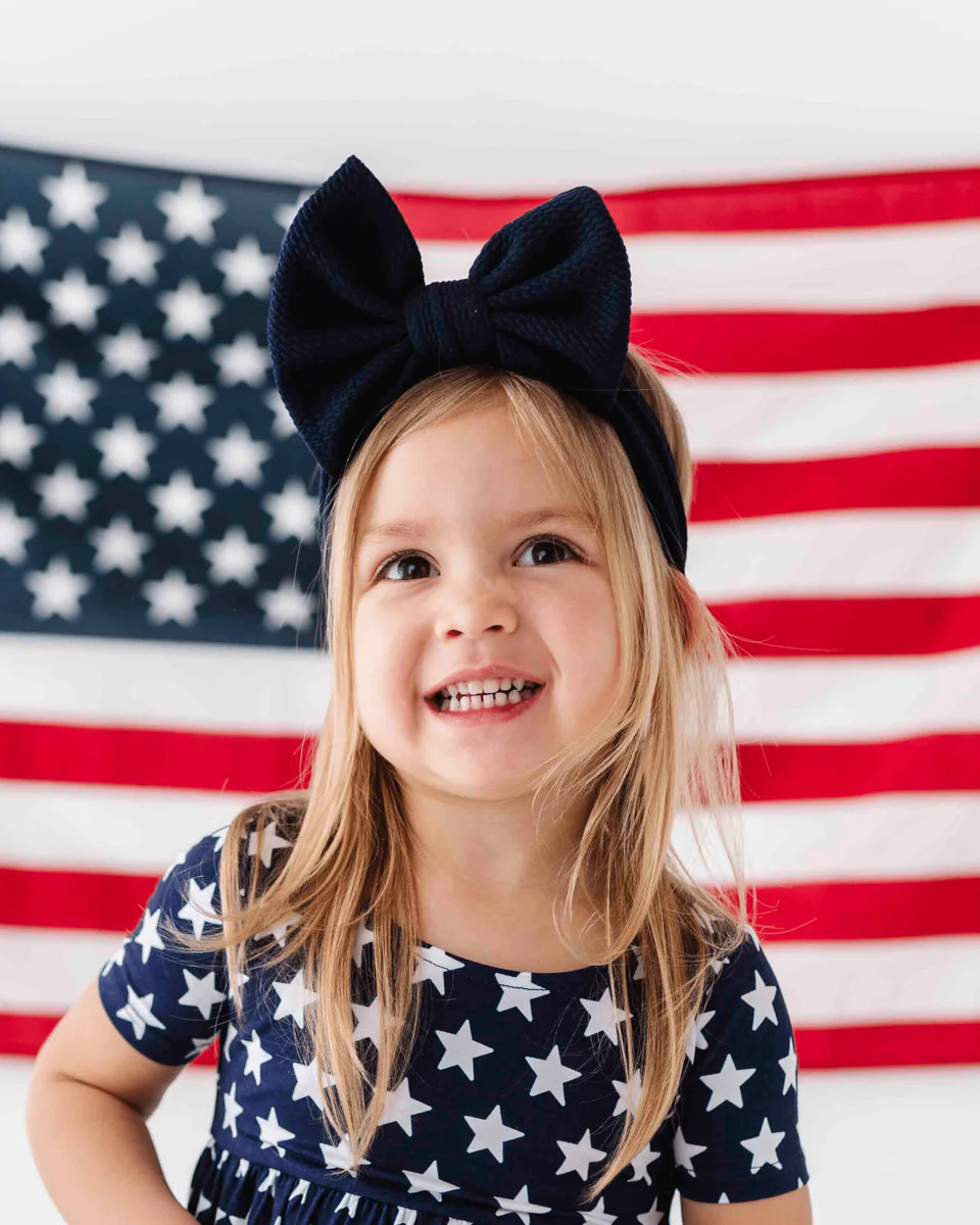 Blue Biggie Bow | Bums & Roses