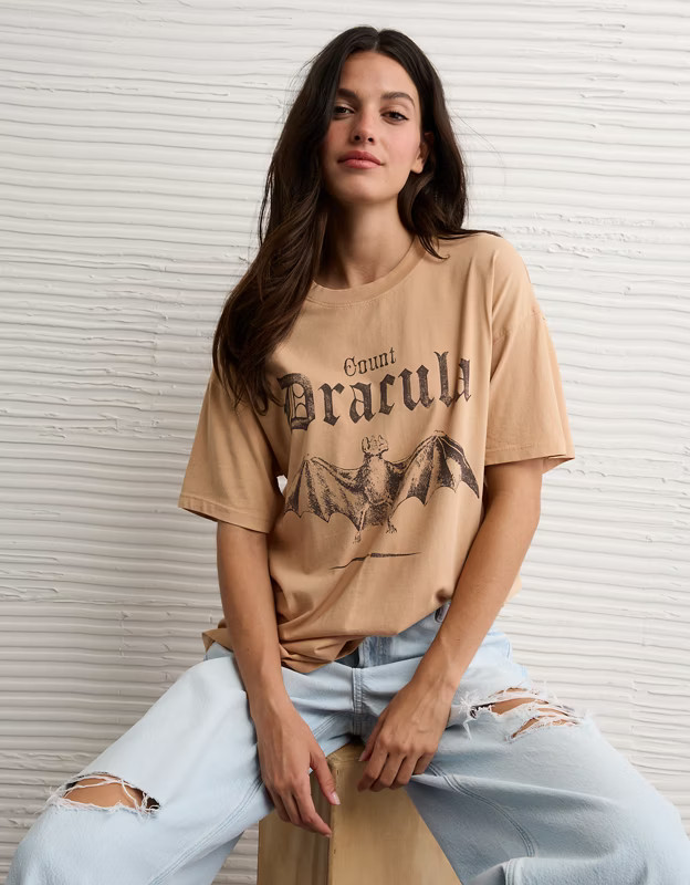 AE Oversized Halloween Graphic T-Shirt | American Eagle Outfitters (US & CA)
