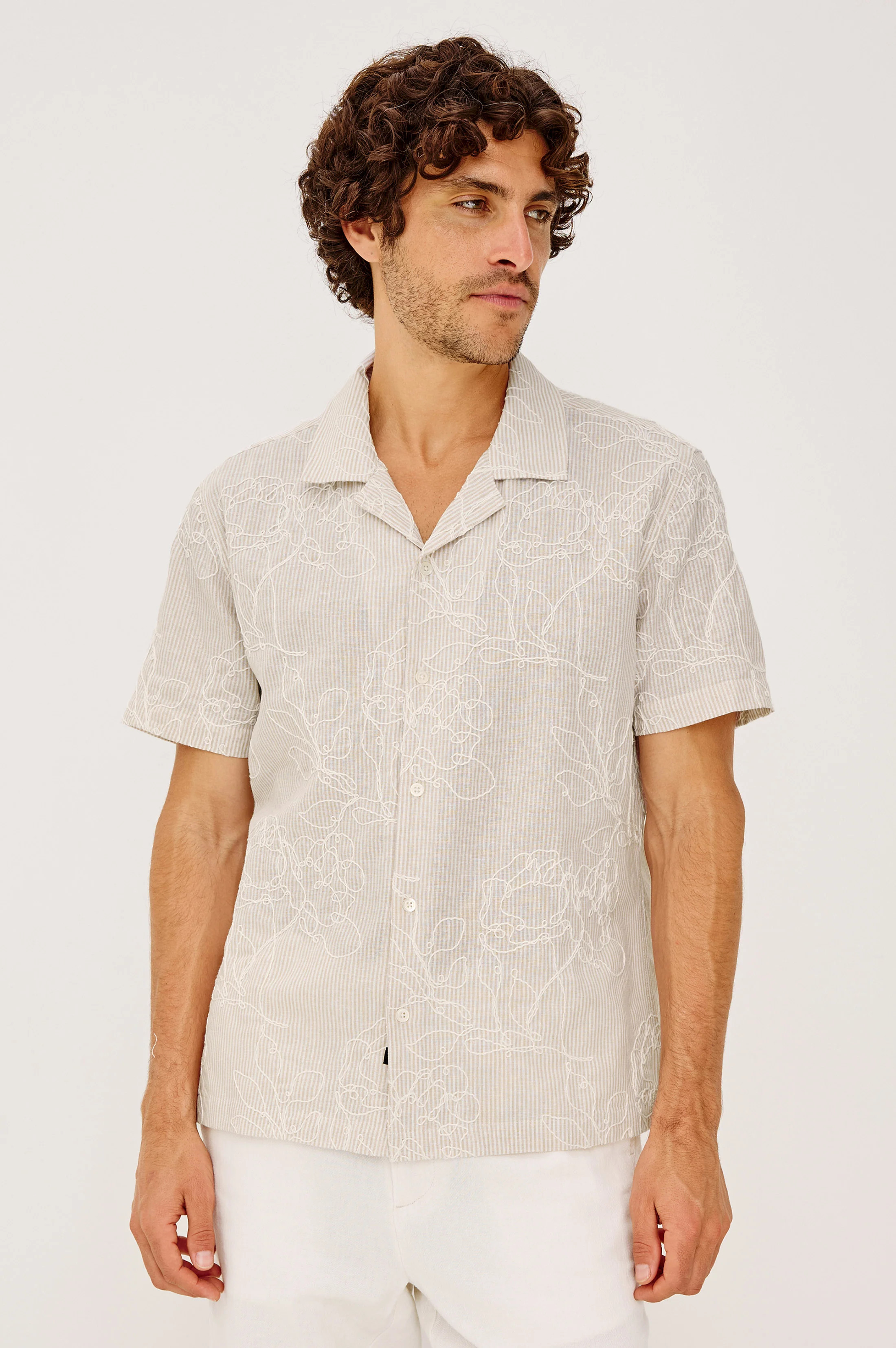 TYLER SHIRT - BOUQUET KHAKI STRIPE - S | Rails