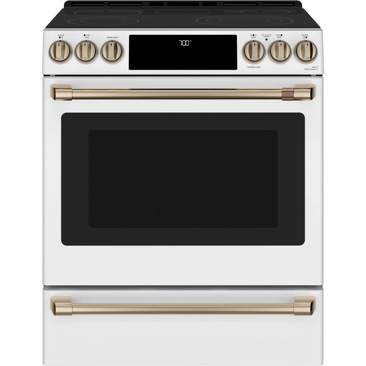 CAF\u00c9\u2122 30" Smart Slide-In, Front-Control, Radiant and Convection Range CES700P4MW2 | Wayfair North America