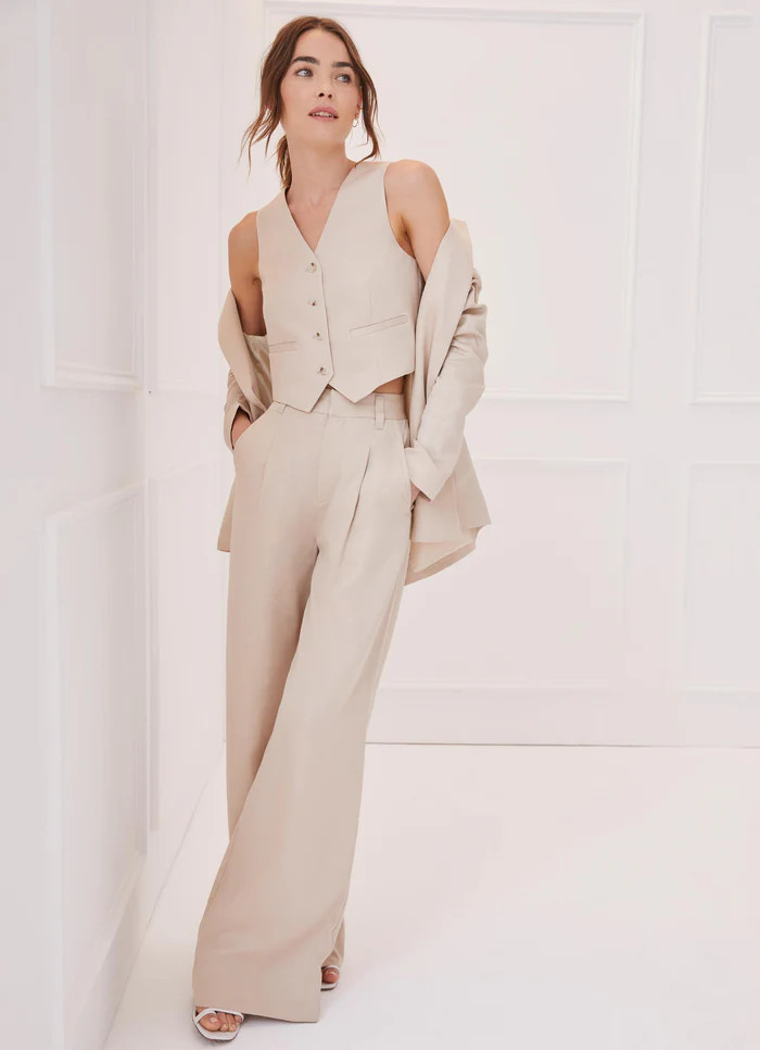 Tailored Vest Ecru | Something Navy | Something Navy