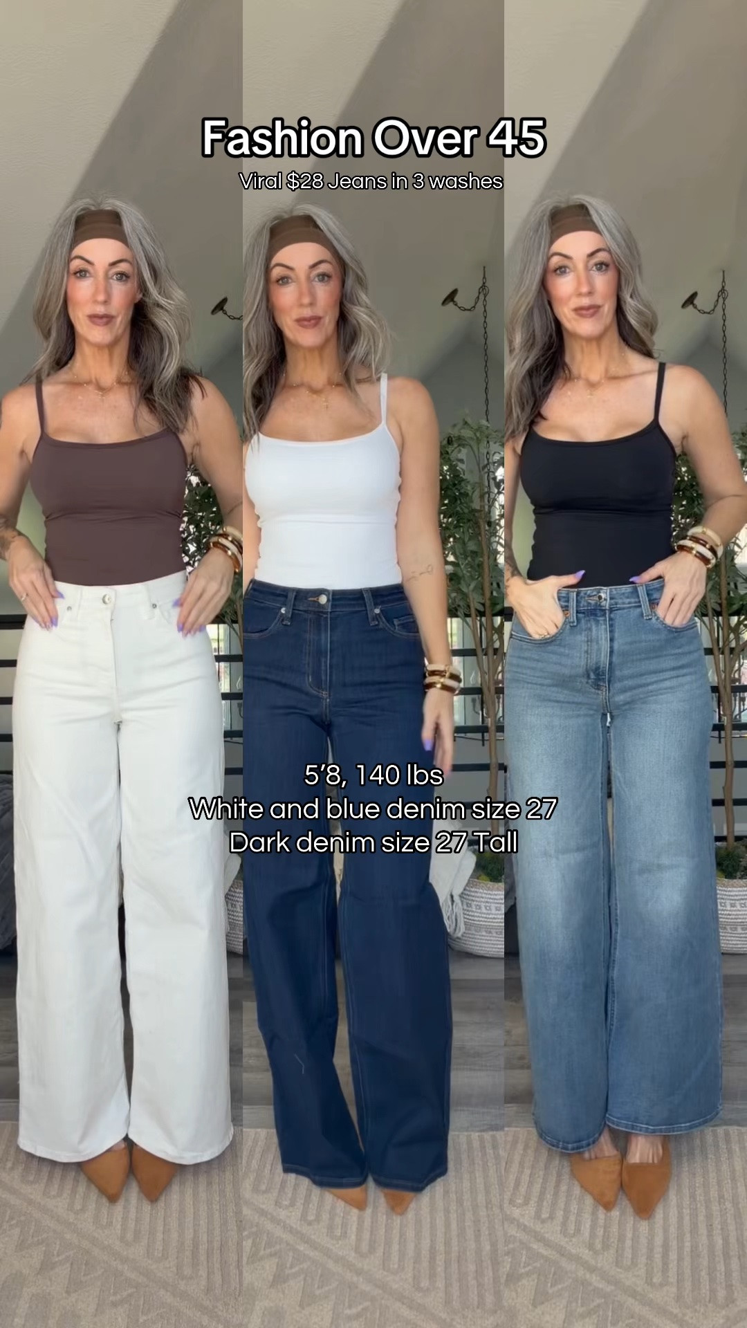 The best @Target jeans! I’m wearing size 8 tall in the dark wash and size 8 reg in the white and blue. I’m 5’8, 140 lbs. I recommend to size up a size I’m usually a size 6.  This Amazon tank has built in pads perfect for no bra summer!

#LTKgrwm #LTKmomlife #LTKOver40