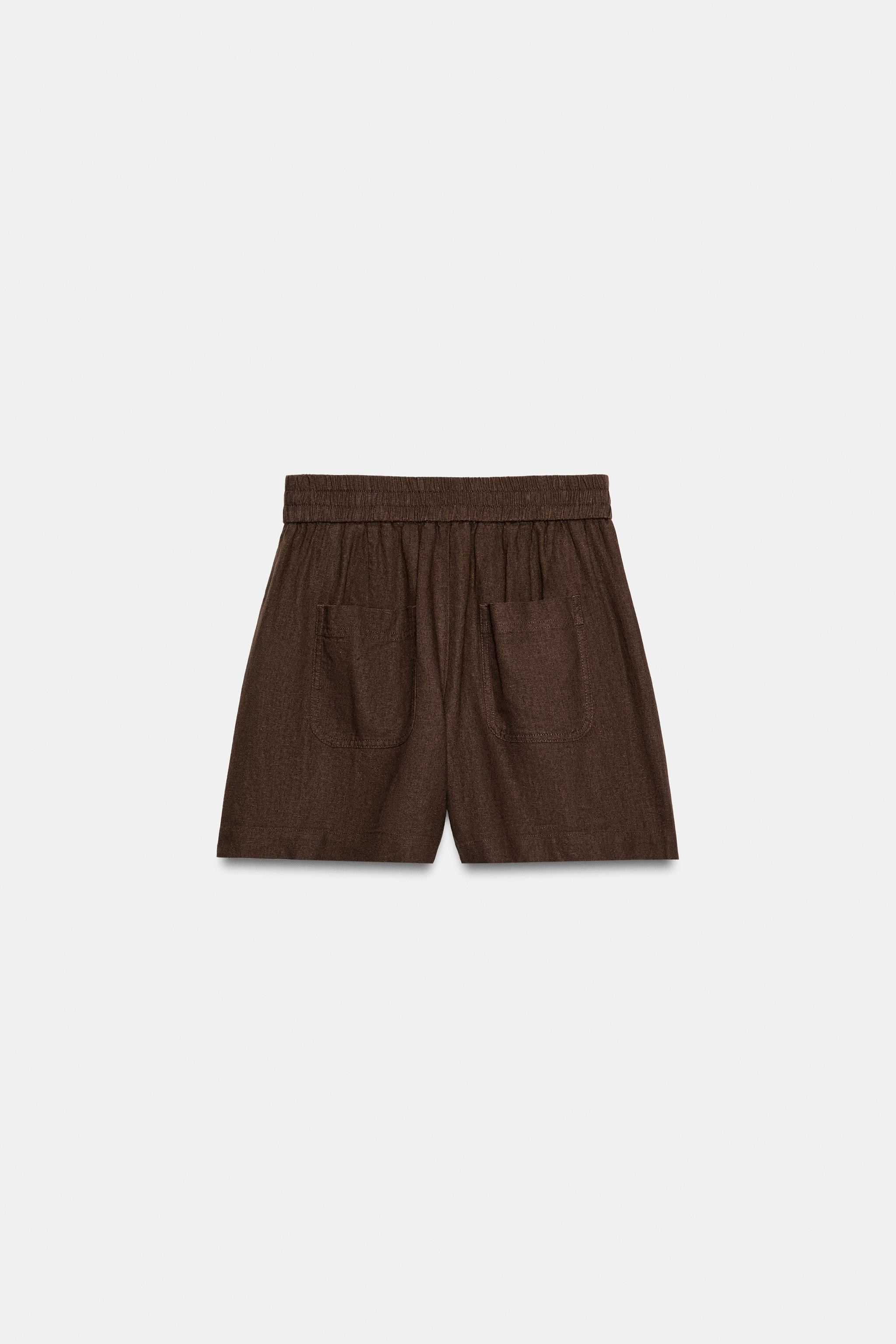 LINEN SHORTS WITH ELASTIC WAIST | Zara US
