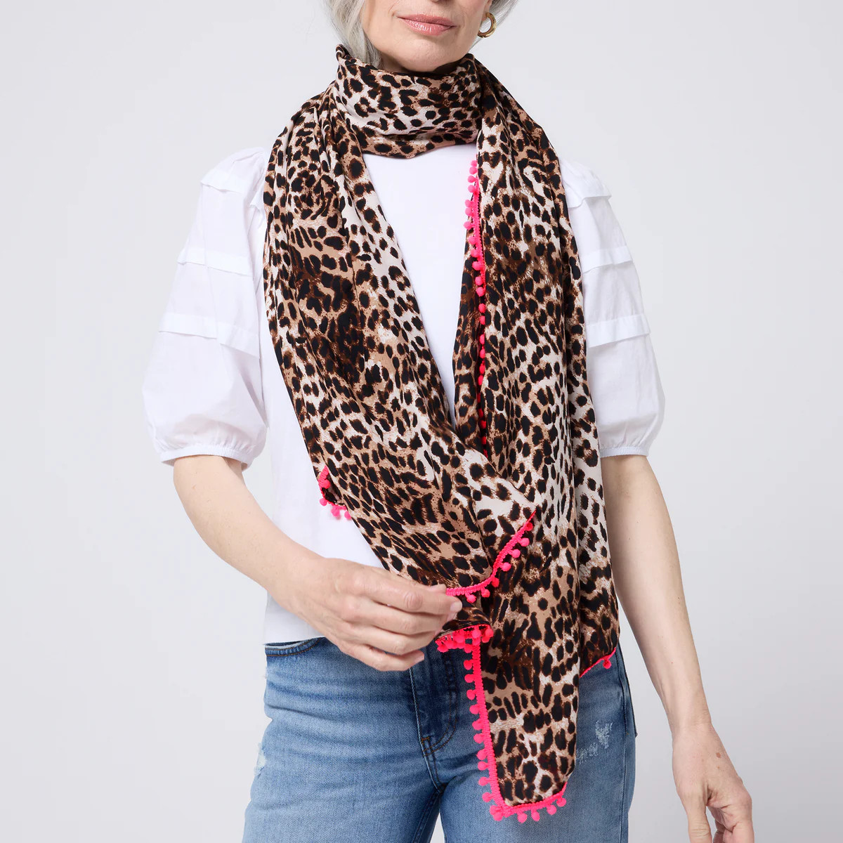 Neutral with Black Cheetah Charity Super Scarf Scamp & Dude | Scamp & Dude