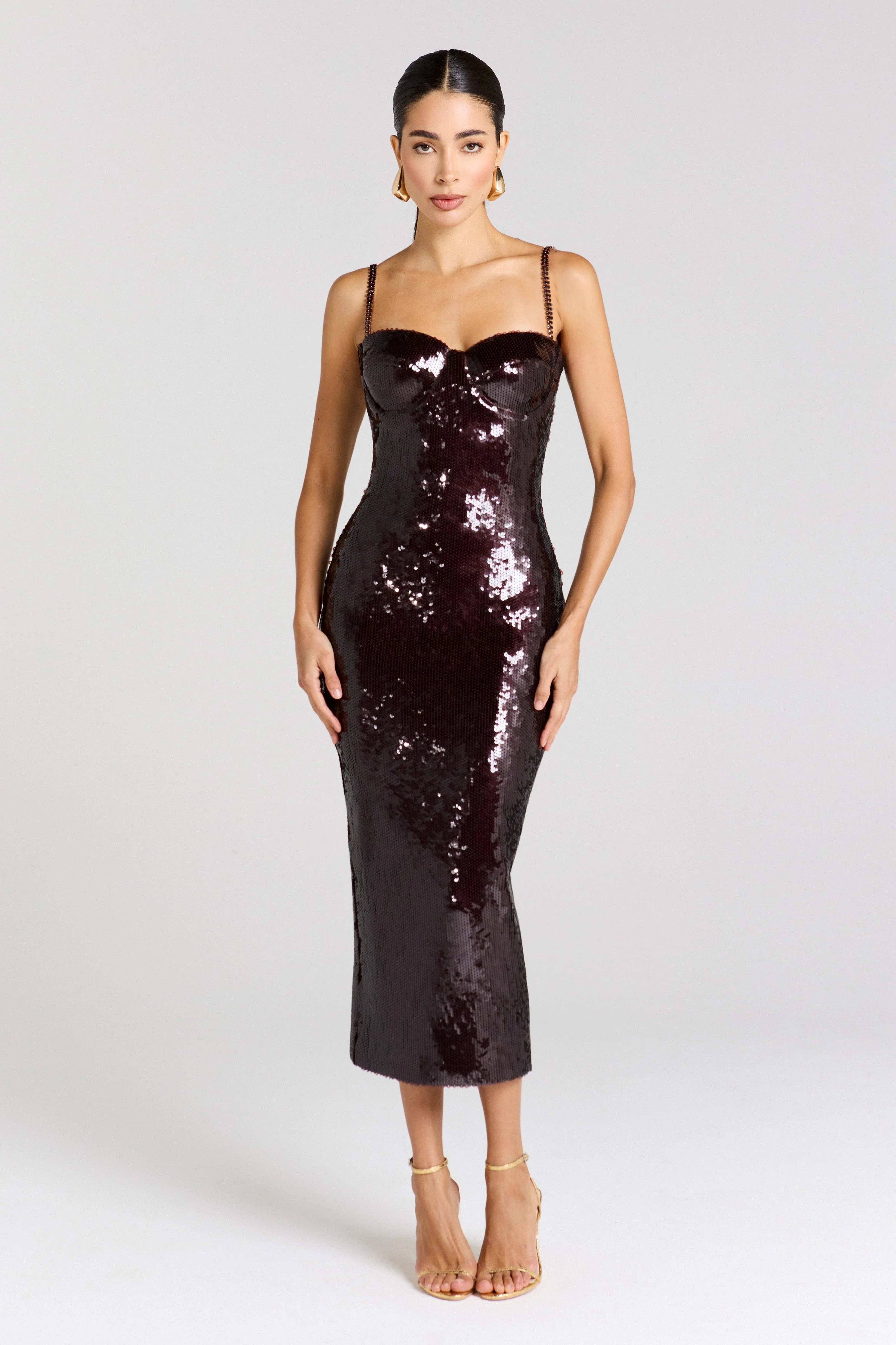 Reese Brown Dress | Nadine Merabi