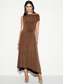 The Occasion by Old Navy Twist-Front Jersey Midi Dress | Old Navy (US)