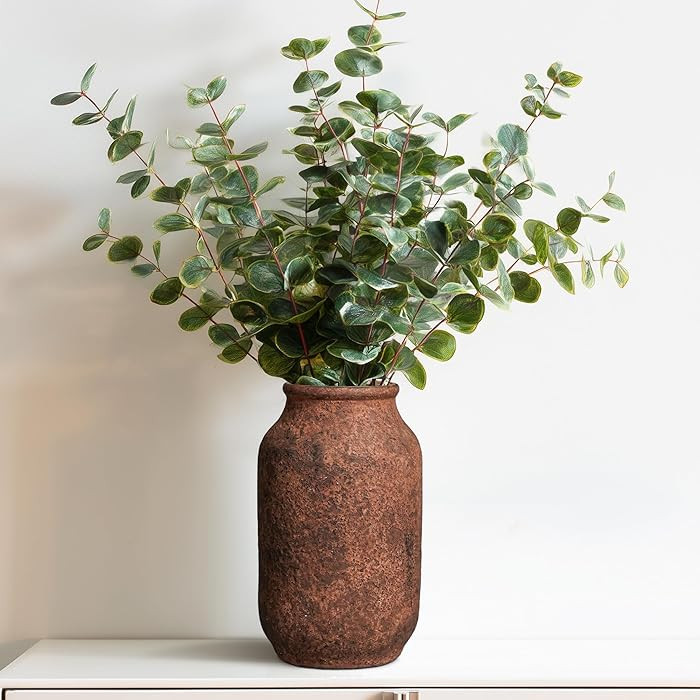 Wancetang Rustic Terracotta Vase, Farmhouse Ceramic Vase, Decorative Clay Vintage Vases for Home ... | Amazon (CA)