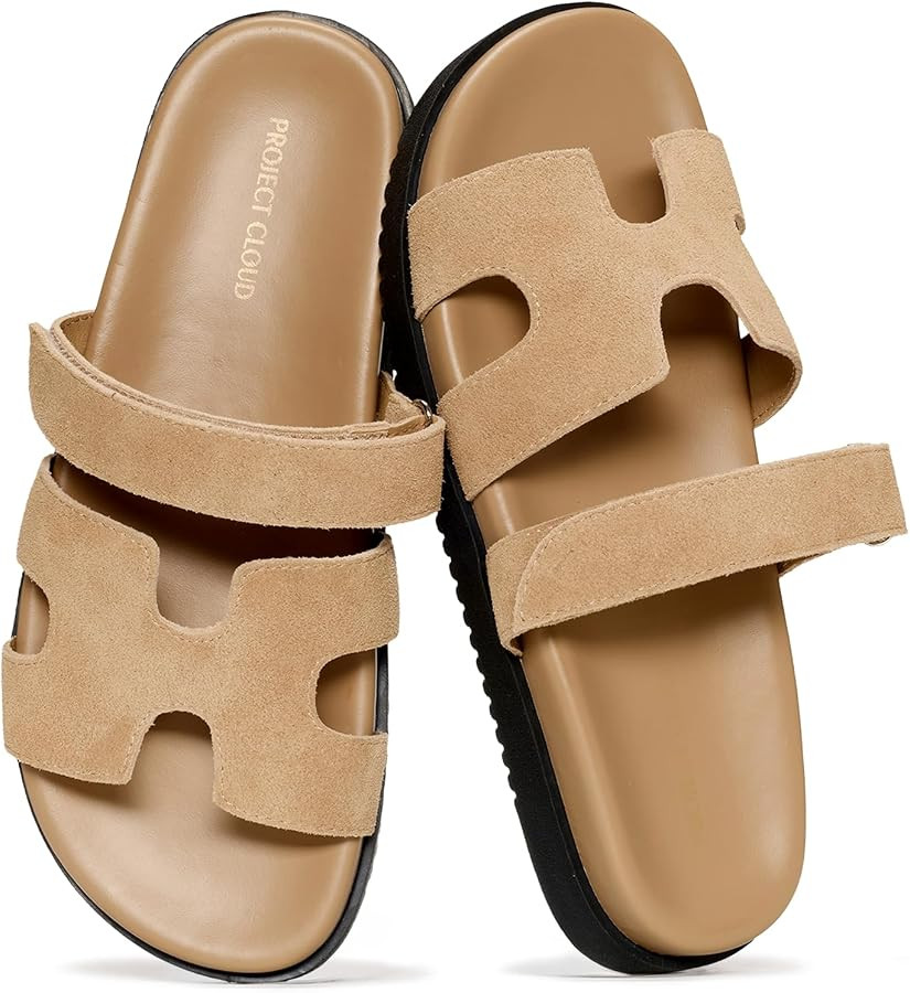 Project Cloud 100% Genuine Leather Sandals Women & Slides for Women (Mayvy) | Amazon (US)