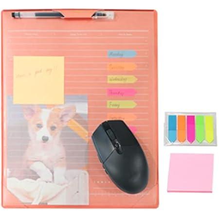 Multifunctional Office Leather Mouse Pad File Board, Desk Pad Office Message Board with Post-it Note | Amazon (US)