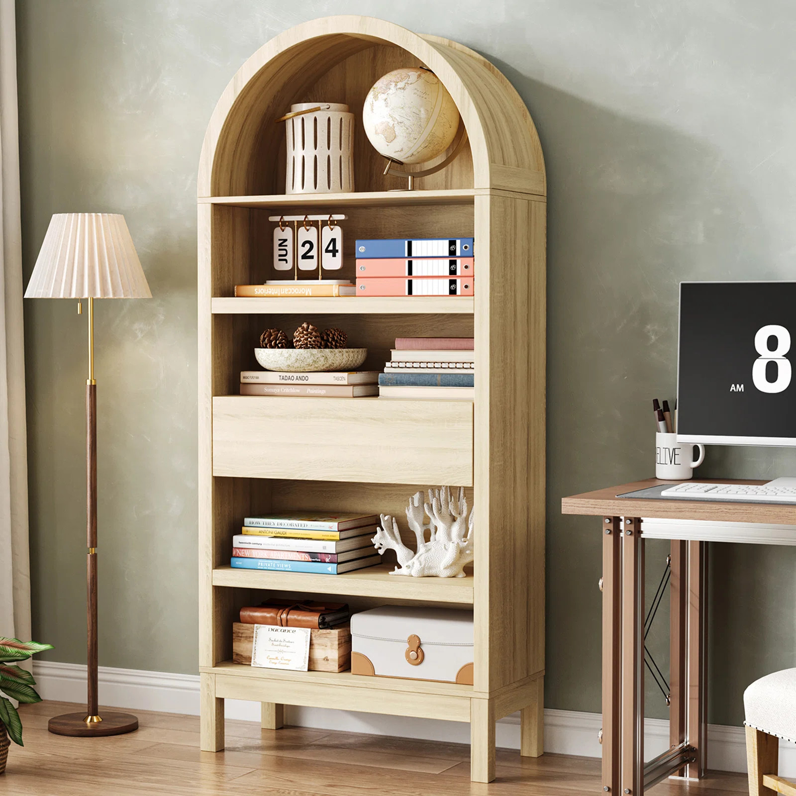 Red Barrel Studio® 71.2" H Farmhouse Bookcase With Drawer And 5-tier Open Shelves | Wayfair | Wayfair North America