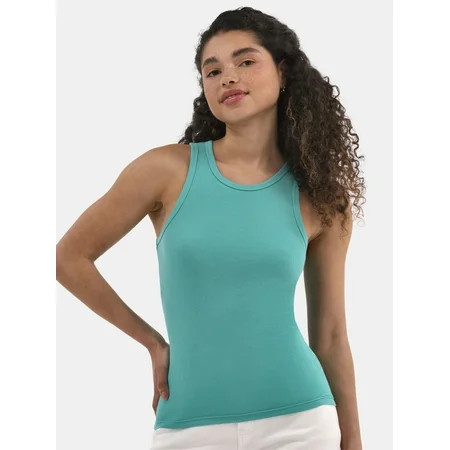 No Boundaries Ribbed High Neck Tank Top Women s | Walmart (US)