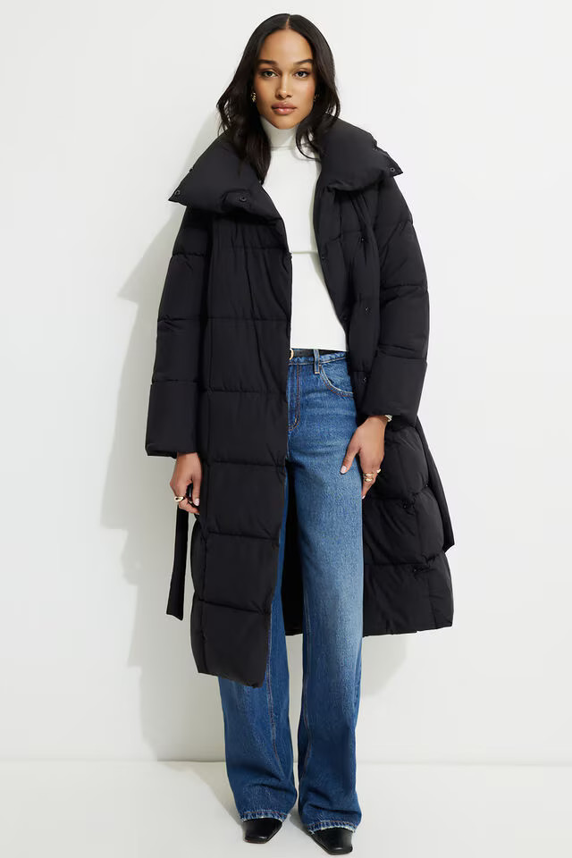 Belted Maxi Puffer Coat | Dynamite Clothing