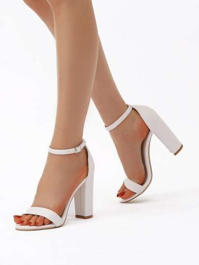 Ankle Strap Chunky Heels | SHEIN