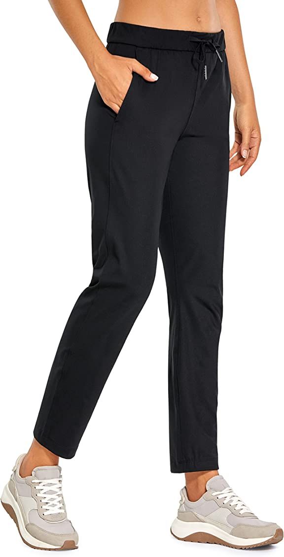 CRZ YOGA Womens 4-Way Stretch Travel Casual 7/8 Ankle Pants 27.5" Sweatpants Lounge Outdoor Workout  | Amazon (US)