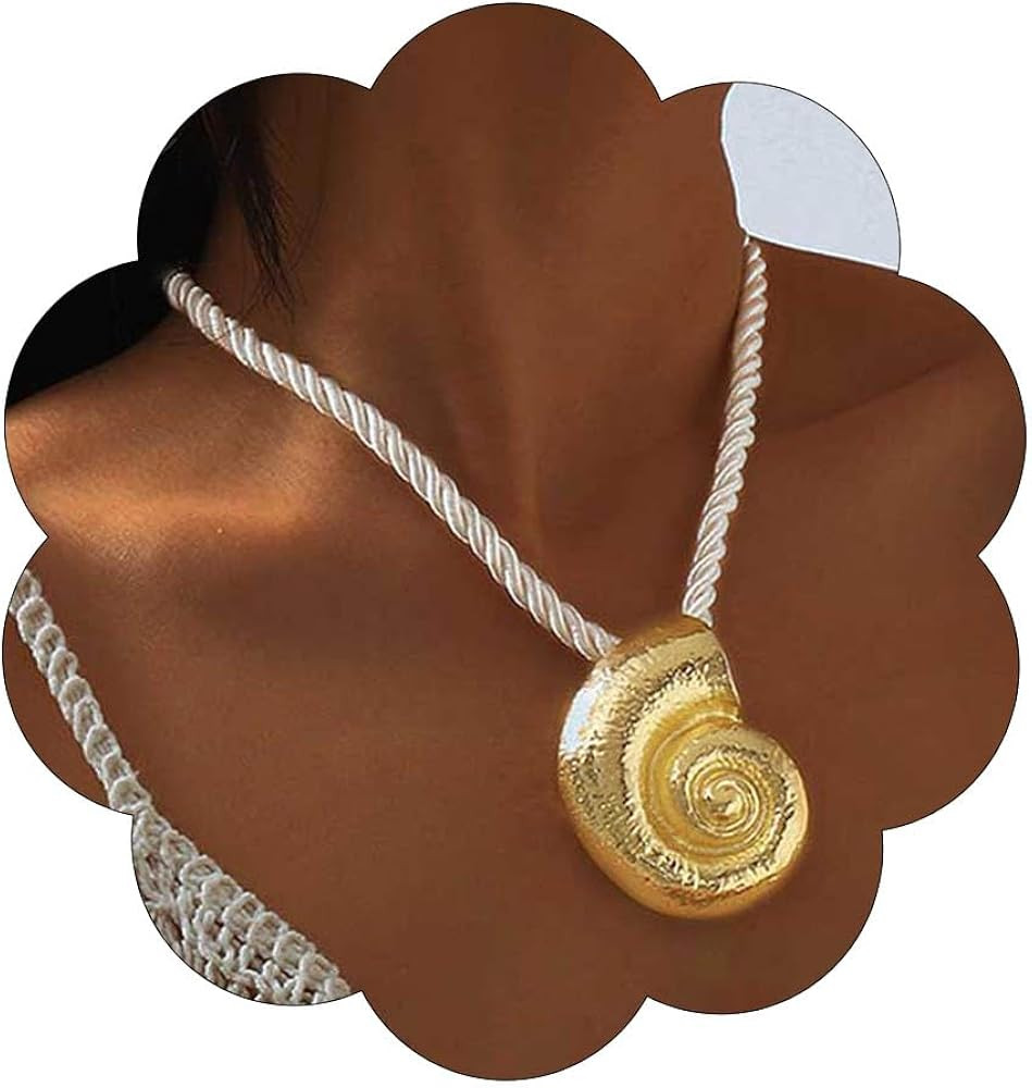 Yalice Gold Seashell Starfish Necklaces for Women Big Conch Sun Pendant Necklace Boho Flower Stat... | Amazon (US)