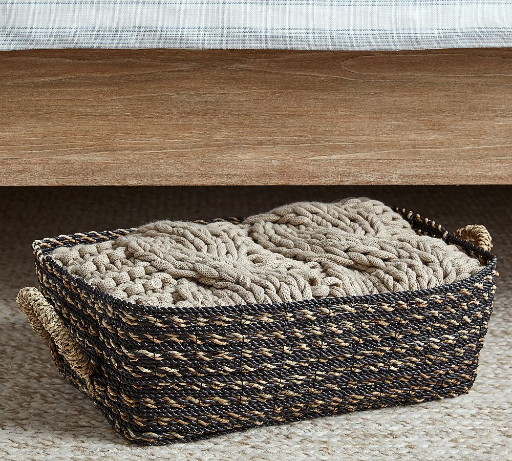 Asher Handwoven Seagrass Underbed Basket | Pottery Barn (US)