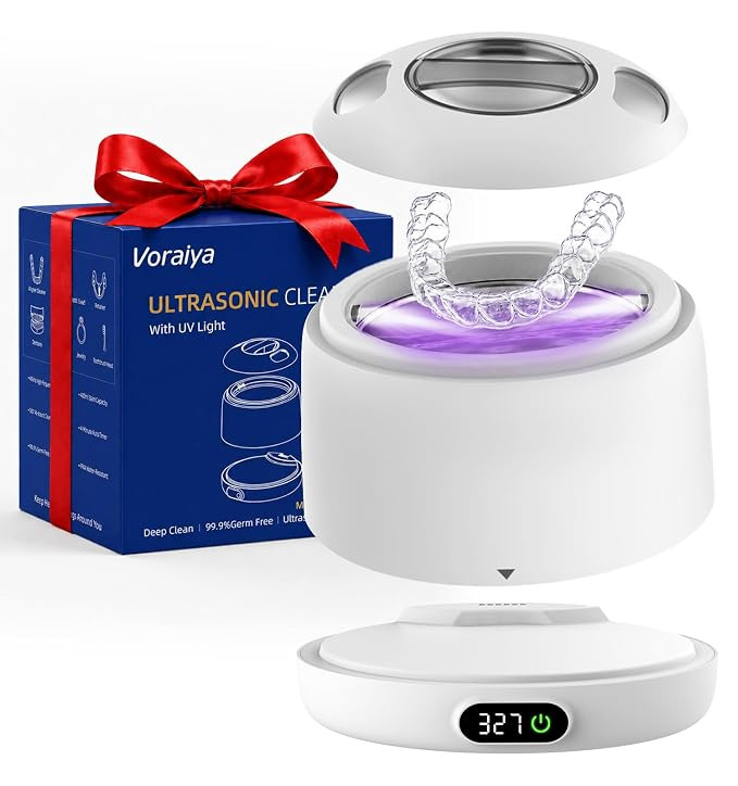 Ultrasonic Retainer Cleaner Machine, 45kHz Removable Waterproof Tank Dual-Port Lid Ultrasonic Cle... | Amazon (US)