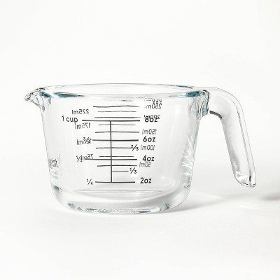 1 Cup Glass Measuring Cup Clear - Figmint™: Borosilicate, Microwave & Dishwasher Safe, 8oz Capacity | Target