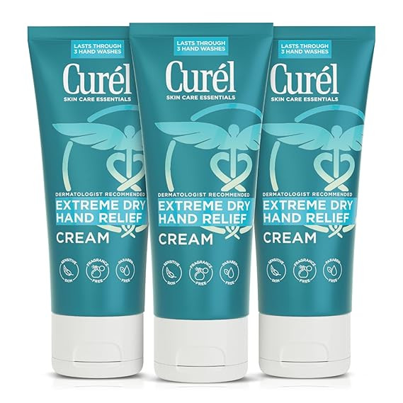 Curel Extreme Dry Hand Relief, Dermatologist Recommended, Long-Lasting Cream For Dry Hands, Parab... | Amazon (US)