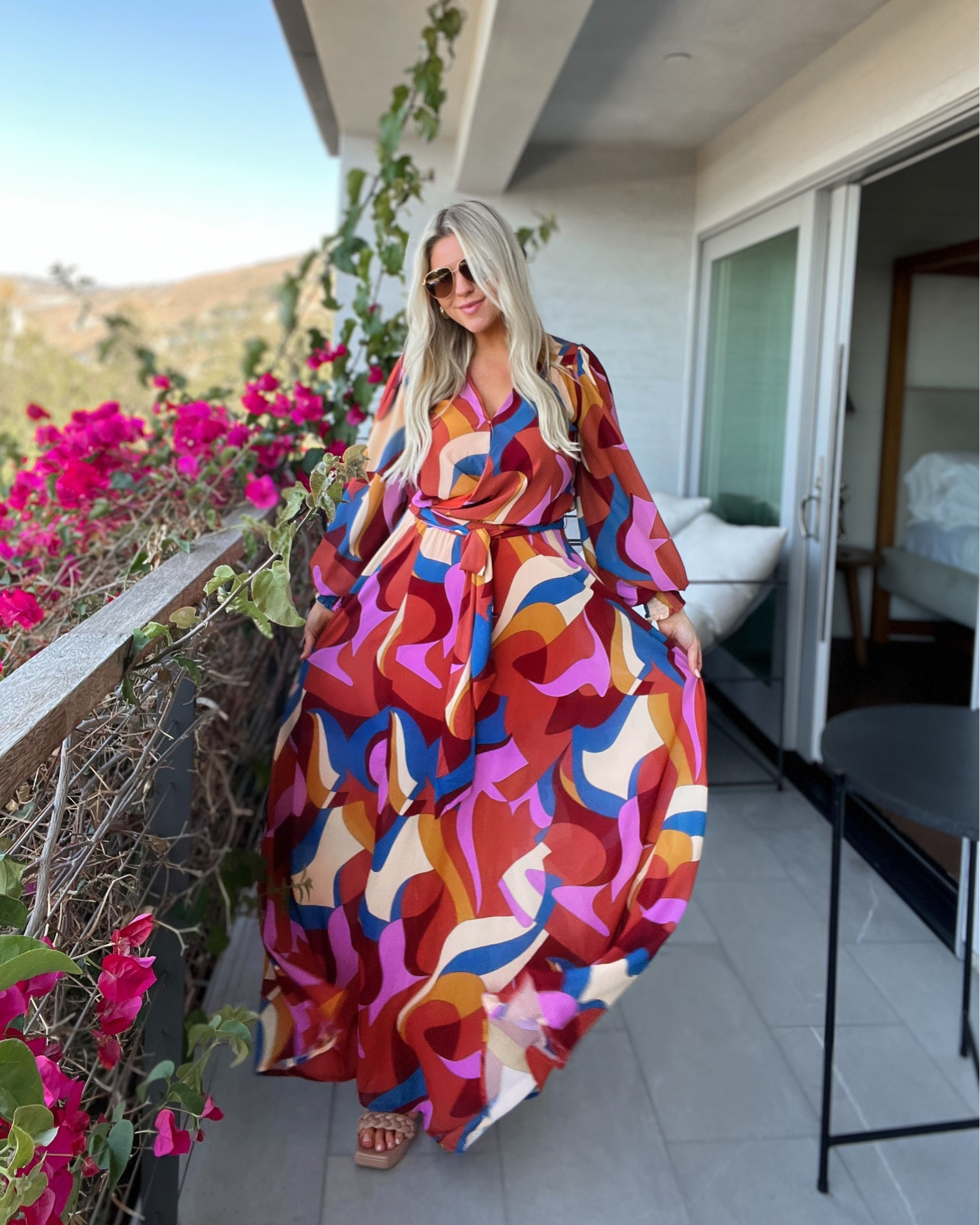 Red dress boutique retro long sleeve maxi dreds